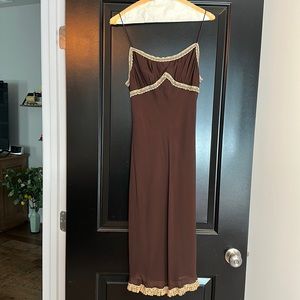 Brown and sage shirt dress